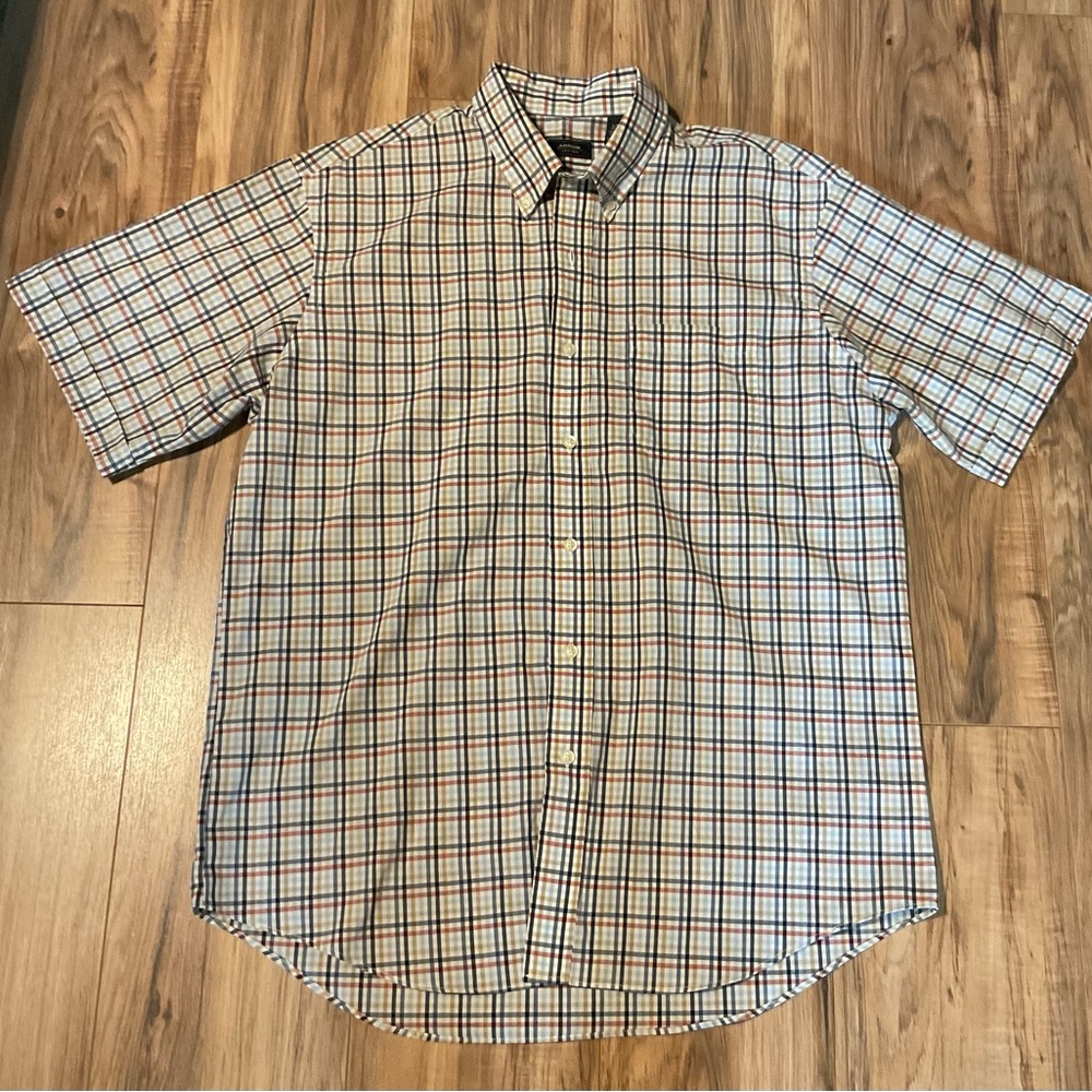 Arrow Men's Blue and Red Plaid Button Down Shirt